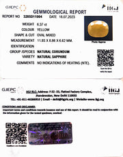 6.37/CT Natural Ceylonese Pukhraj with Govt Lab Certificate-4551